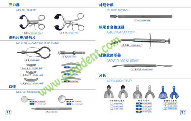 China Mouth Gauge / Matrix Clamp / Matrix Band / Mouth Mirrors / Nerve Broach / Amalgam Carrier supplier