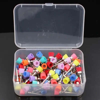 China Dental device accessories Consumables Dental Rotary Files Latch style flat prophy cup brush(colorful nylon) 100pcs/box supplier
