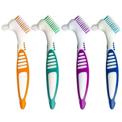China Double Sided Denture Brush Denture Toothbrush Cleaning Brush False Teeth Cleaning Brush For Denture Care supplier