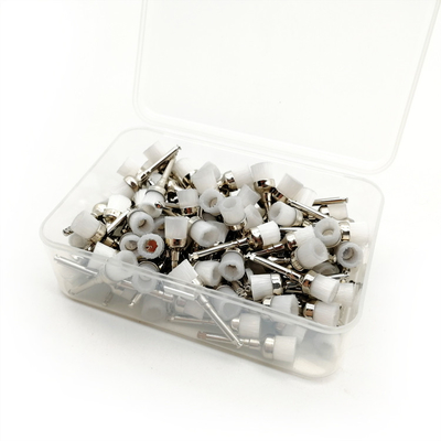 China Dental Latch Style Flat Prophy Cup Brush White Nylon Polishing Prophy Brushes supplier