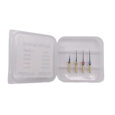 China Dental Rotary Niti Baby teeth files Blue color Golden color / dental endodontic files niti Endo Heat Treatment Gold File supplier