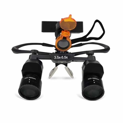 China Dental Binocular Magnifying Loupes Surgical Equipment 3.5x-5.5x Adjustable Focus Magnifying Loupes with Wireless LED Headlight supplier
