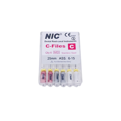 China Hot Sell Dental Endodontic Endo Root Canal File Hand Use Stainless Steel Dental NlC C-Files supplier