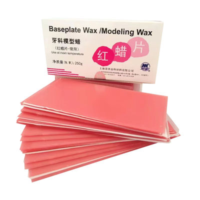 China LA0301 250g/box Dental Base Plate Wax Red Color Denture Modeling Wax for Dental Lab supplier