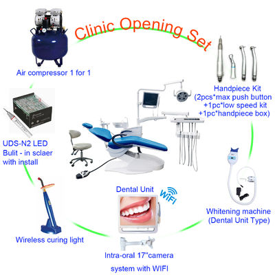 China Electric Dental Chair Unit Full Set with Stool Air Compressor for Dental Clinic Hospital/Good Price Dental Unit supplier