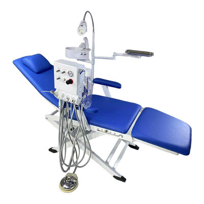 China Luxury Dental Chair Portable Foldable Unit Complete with LED Light Spittoon Tray Wall Mounted Turbine /Portable Dental Unit supplier