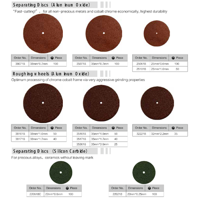 China Dental Material Separating Disc / Durable Abrasive Dental Separating Cutting Disc Roughing Wheels / Dental Disc supplier