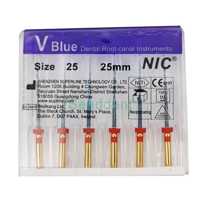 China NIC Niti Dental V Blue Files / Dental Root Canal Instrument Red(R25) Black(R40) Yellow(R50) SE-F084-V blue supplier