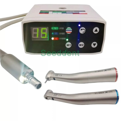 China Dental LED Electric Brushless Motor with 1:1 &amp; 1:5 Fiber Optic Contra Angle / Micro Motor Dental supplier