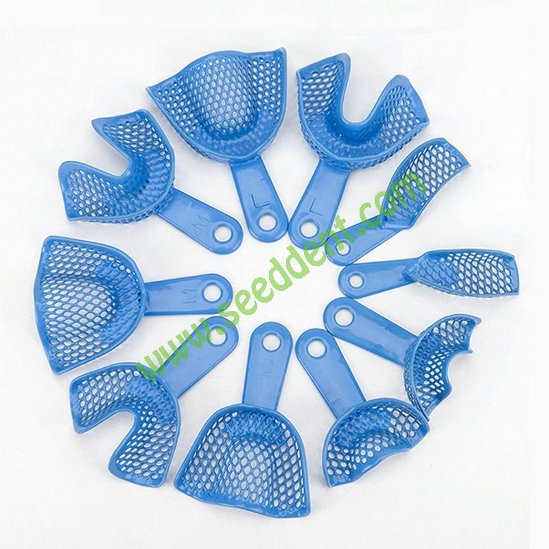 Blue Steel Plastic Dental Impression Tray L / M / S /Side Teeth