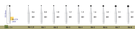 Dental RA Ball Shape/Round Carbide Burs for Low Speed Contra Angle / Tungsten Carbide Round Burs supplier