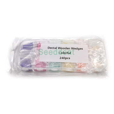 Dental Wooden Wedges mixed packaging 6 colors orange white yellow green pink pruple 240pcs/box supplier