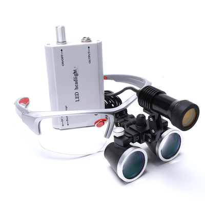2.5/3.5X Magnifying glass Dental Loupes head type with Spotlight and filter supplier