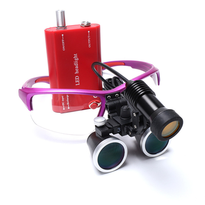 2.5/3.5X Magnifying glass Dental Loupes head type with Spotlight and filter supplier