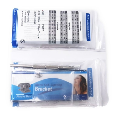 Mini Bondable Mesh base Metal Self-Ligating Bracket Roth/MBT with Buccal tube 28pcs/set supplier