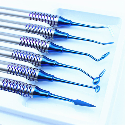 Dental Composite Resin Filling Spatula Titanium Plated Head Resin Filler Kit of 6 pcs Blue Plasma Titanium Coated supplier