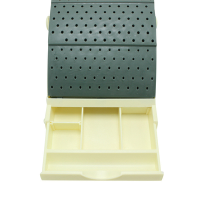 Drawer type 142 Hole Bur Box case plastic kit autoclave / Hot Selling Cheap dental burs holder 142 holes supplier