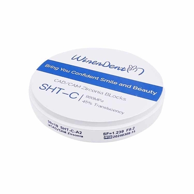 Dental Ceramic Dental Block Cad Cam Zirconia Blocks 10/12/14/16/18/20/22/25/30mm zirconia disc White Dental Zirconia Blank supplier