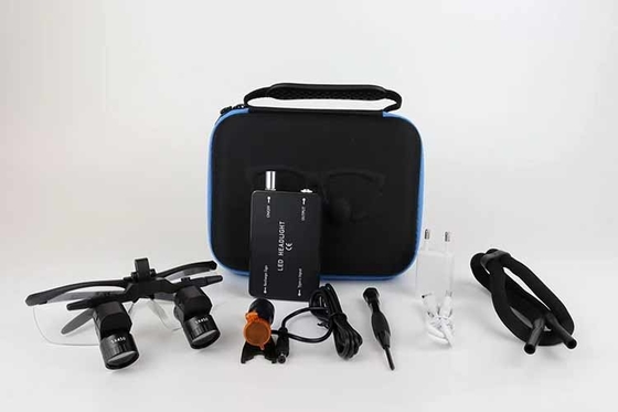 Dental Binocular Magnifying Loupes Surgical Equipment 3.5x-5.5x Adjustable Focus Magnifying Loupes with Wireless LED Headlight supplier