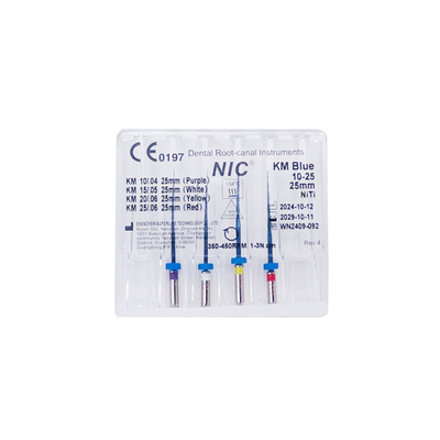 Dental Surgical Instruments Products NIC KM Blue Dental Files Dental Root Canal Instrument Blue Endo Files 4pcs/Pack supplier