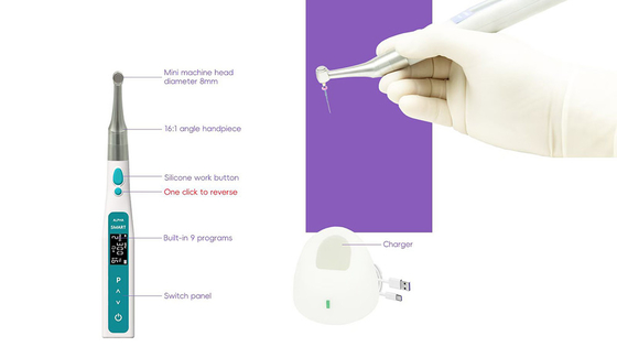 Dental Handpiece Electric Teeth Root Canal Instrument Filling Teeth Tool LED Wireless Endo Motor with 16:1 Contra Angle Head supplier