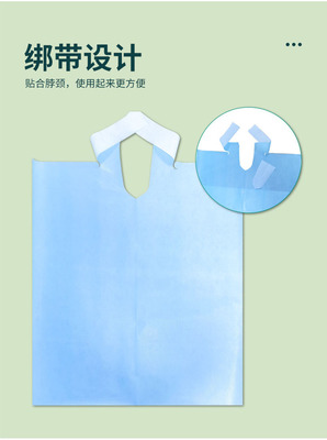 Disposable Dental Bib Roll 80pcs/ Roll Dental Apron with Tie Strings Waterproof Poly Patient Aprons for Dental Clinic supplier