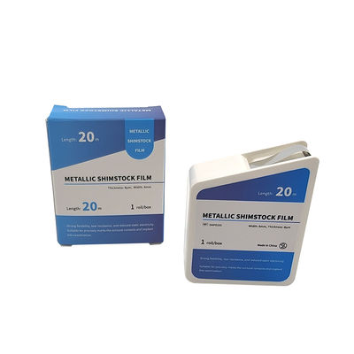 20m/Roll Dental Metallic Articulating Film 8μm Shimstock Occlusion Test Strip for Implant Crown Bridge Bite Checking supplier