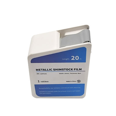 20m/Roll Dental Metallic Articulating Film 8μm Shimstock Occlusion Test Strip for Implant Crown Bridge Bite Checking supplier