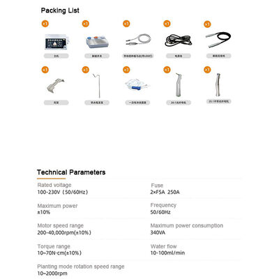 New Arrivals Dental Implant Motor System with 20:1 Fiber Optic Contra Angle and 20:1 Without Light Contra Angle supplier