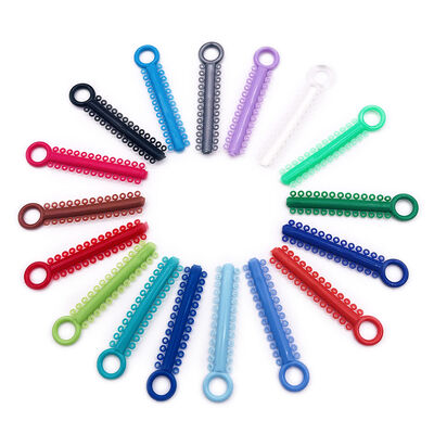 Dental Orthodontic Elastic Power Chain Ligature Ties Colorful Rubber Bands Brackets Braces Treatment Material supplier