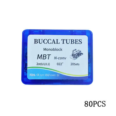 Dental Orthodontic Monoblock Buccal Tube Roth 0.022" 1st/2nd Molar Bondable Single Tube 20Sets/Box Ortho Molar Tubes supplier