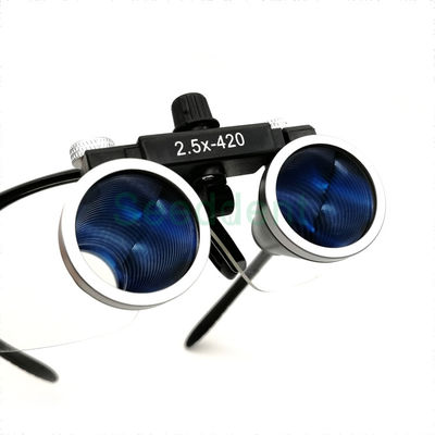 2.5X/3.5X Magnifying Glass Surgical Dental Loupes with rechargeable LED head light/Colorful Binocular Medical Loupe supplier