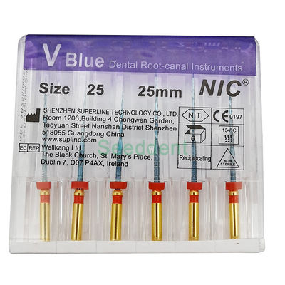 NIC Niti Dental V Blue Files / Dental Root Canal Instrument Red(R25) Black(R40) Yellow(R50) SE-F084-V blue supplier