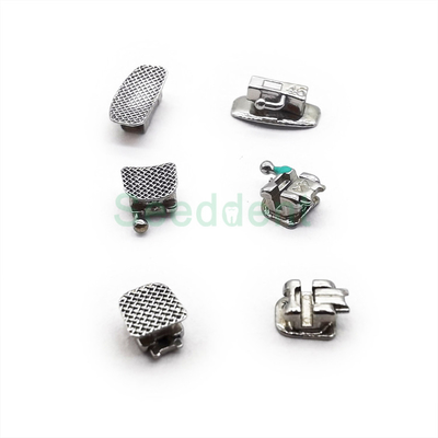 Orthodontic Bondable Mesh Base Metal Self-Ligating Bracket with Buccal Tube / Dental Orthodontic Self-ligating Bracket supplier