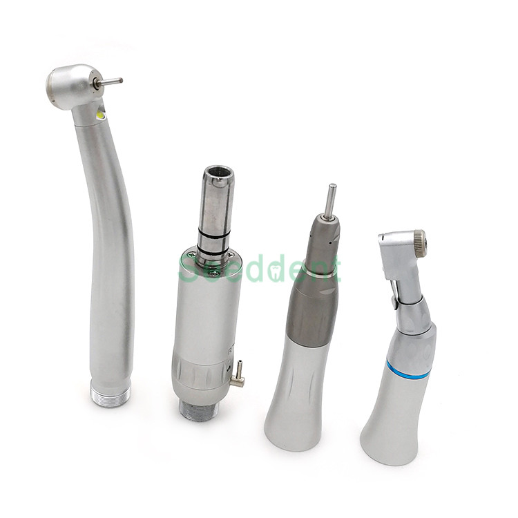 Dental Low Speed Handpiece Kit / Dental LED Handpiece High Speed with Contra Angle & Straight Handpiece & Micro Motor